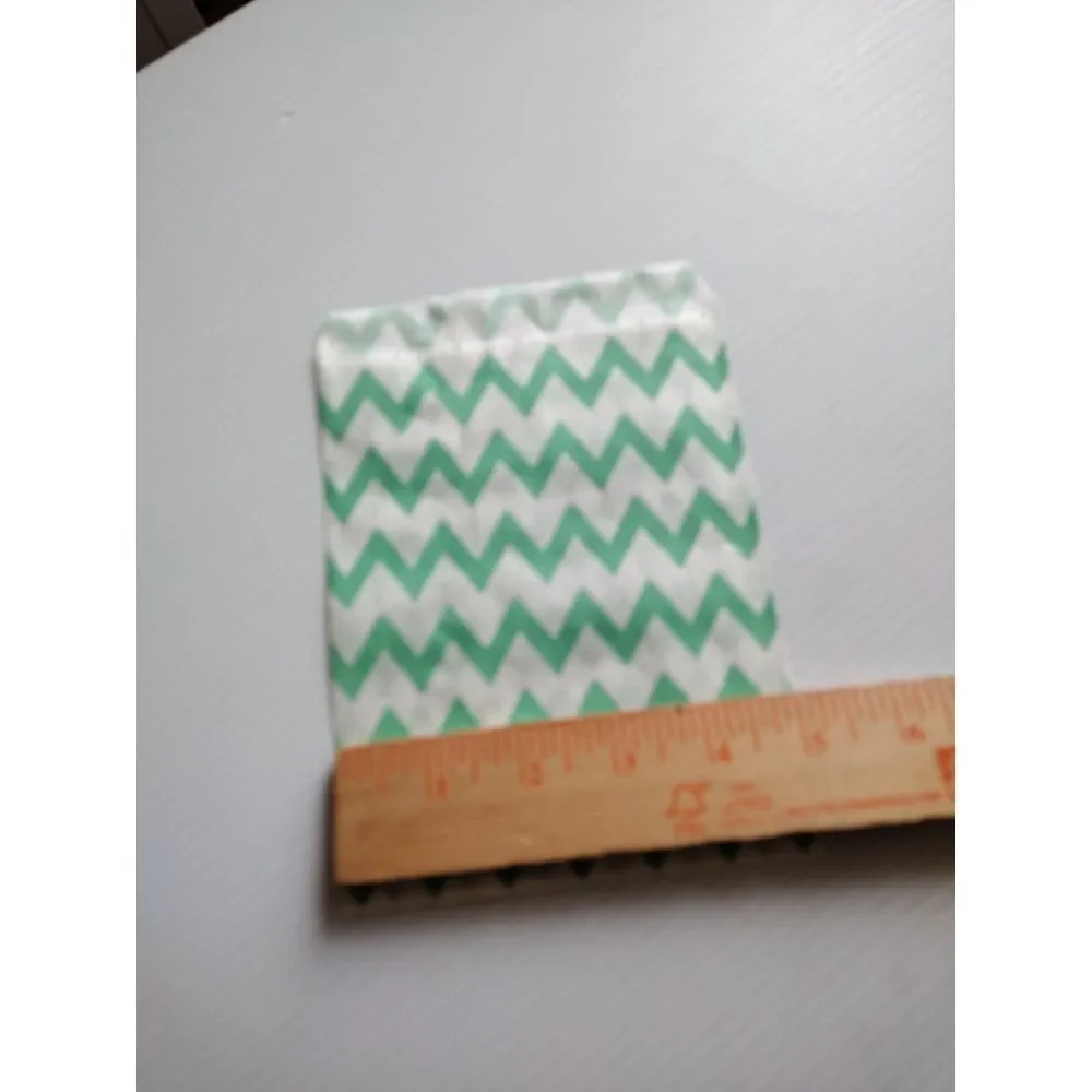 Craft Clouds 5X7 Paper Gift Bags Candy Teal Chevron ‎ Merchandise Bag 100 Pcs